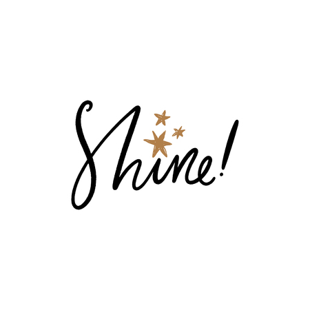 Shine text. Tempting cute typography lettering postcard or poster. Vector illustrationのイラスト素材