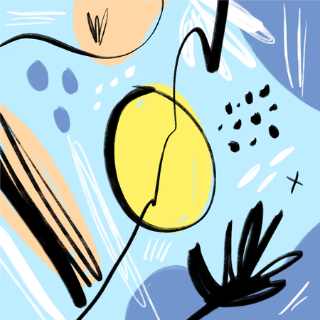 Abstration background. Hand drawn stylized temting contemporary art. Boho hipster drawingのイラスト素材