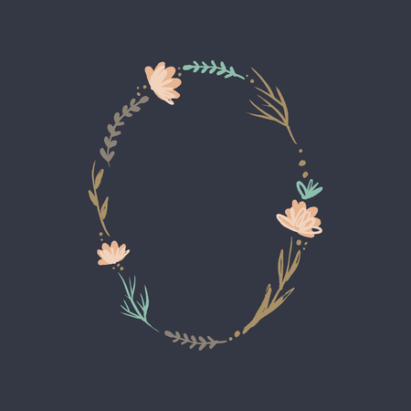 Wedding clipart floral frame. Vector graphics. Good for invitations, bridal shower and moreのイラスト素材