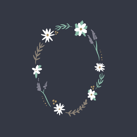 Wedding clipart floral frame. Vector graphics. Good for invitations, bridal shower and moreのイラスト素材