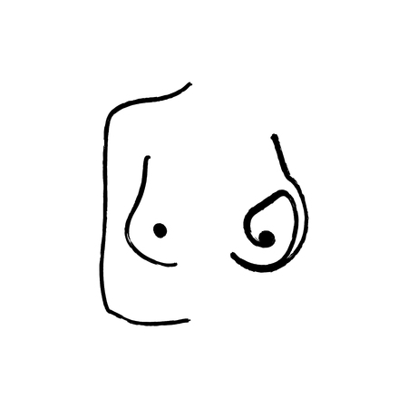 Nude art line drawing one line nude sketch. Figure interior design wall art. Vector EPSのイラスト素材