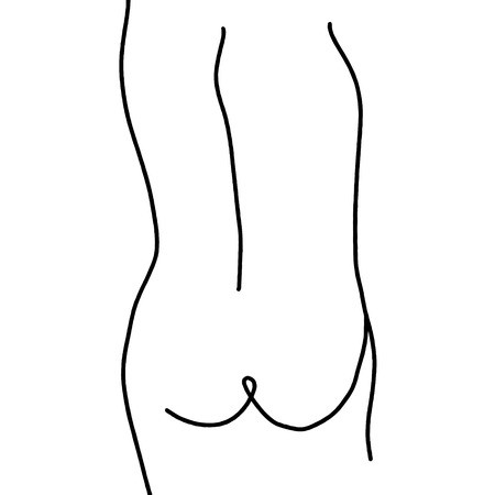 Nude art line drawing one line nude sketch. Figure interior design wall art. Vector EPSのイラスト素材
