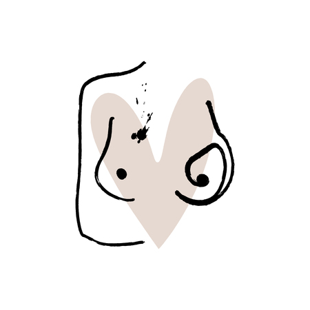 Nude art line drawing one line nude sketch. Figure interior design wall art. Vector EPSのイラスト素材