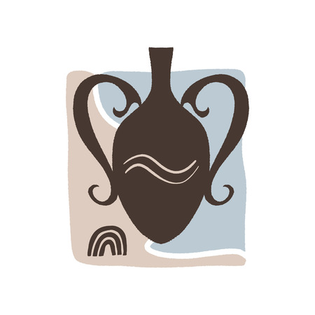 Antique vase modern contemporary art with abstract shapes. Good for interior posters. Vector Clipartのイラスト素材
