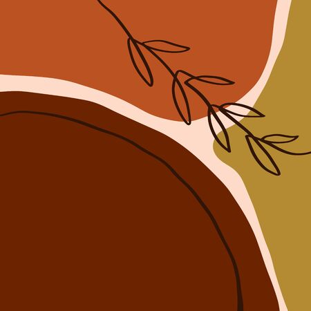 Terracotta Art Print Abstract Modern Digital Painting Fashion Scandinavian Style Color Abstraction Poster Contemporary Print Burnt Orange Vector Illustration Clipartのイラスト素材