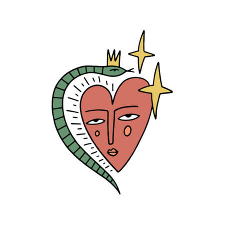 Funny doodle characters stupid childish style pop art printのイラスト素材