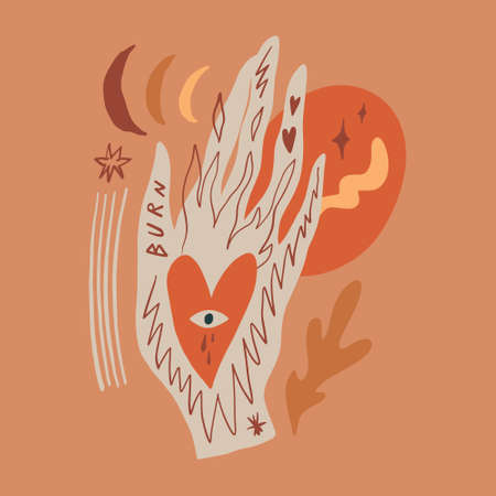 Reiki hand energy magical hands vector illustrationのイラスト素材