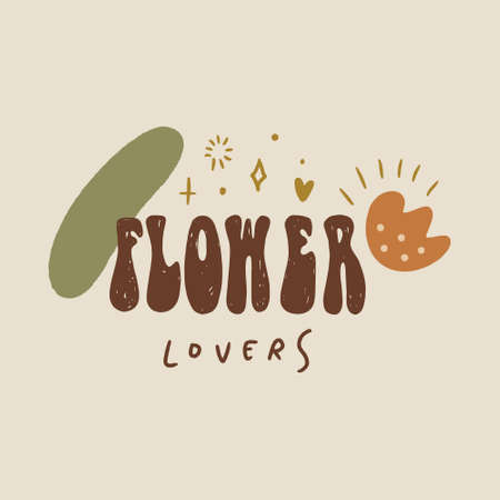 Boho groovy hippie vintage style inspirational lettering text quoteのイラスト素材