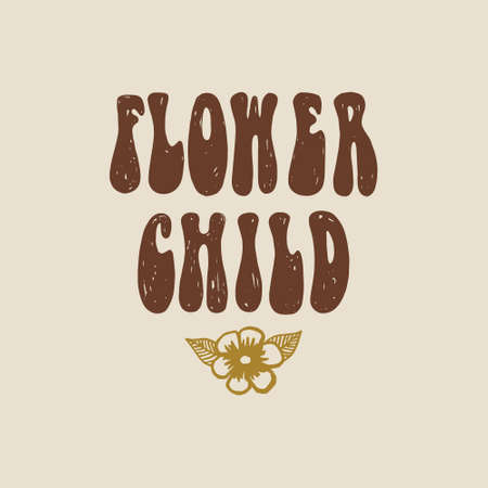 Boho groovy hippie vintage style inspirational lettering text quoteのイラスト素材