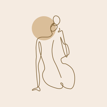 Divine celestial goddess vector clipart illustration, boho sacred magic woman, freedom mystical symbol. Flat holistic healing meditation Reiki New Age concept. Modern abstract silhouette. Hippie groovy girl.のイラスト素材