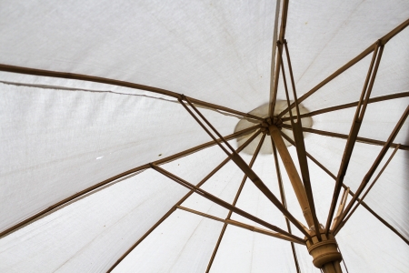 inside umbrella that made from unbleached clothの写真素材