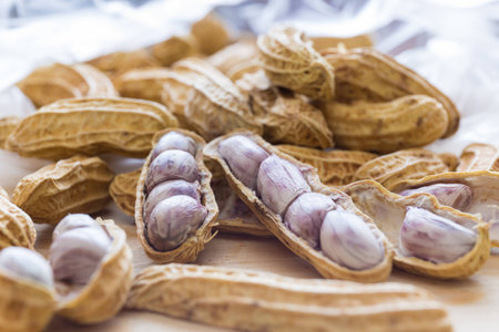 Boiled peanut is popular snack in Thailand.の写真素材