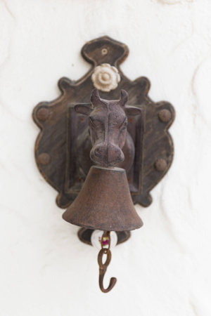 Model of cow's head for hang on the wallの写真素材