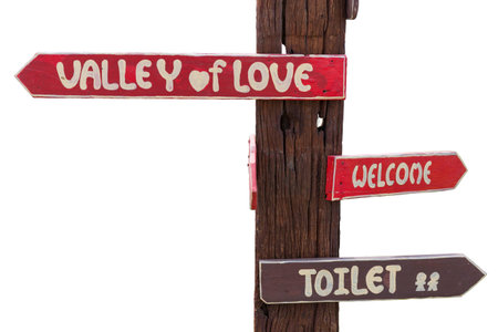 Wooden pillar hang with sign