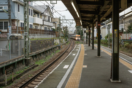 Local train in the eveningのeditorial素材