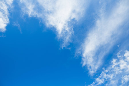 Blue sky and white cloudの写真素材
