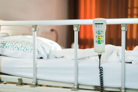 Electric controller for patient bed to adjust for comfortable in hospitalの写真素材