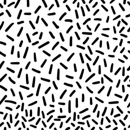 Seamless mosaic pattern in retro memphis style, fashion 80-90s. Black and white geometric texture.のイラスト素材