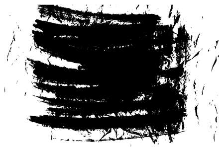 Smears of black ink on a white background. Grunge texture. Abstract, vector image. Black and white strokes.のイラスト素材