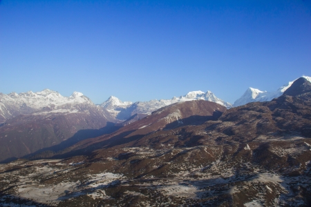 Scenic Dzongri at an altitude of 3900 meters on  Geochala Trek to Kanchenjunga nation park Sikkim Indiaの写真素材