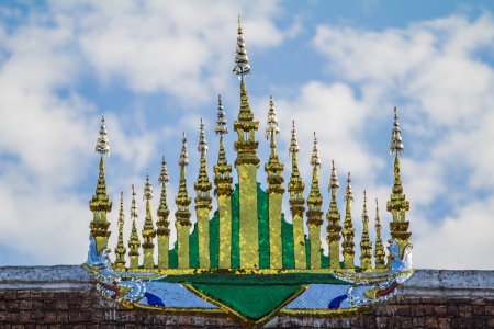 Top on Chapel of Wat Xieng Thong in Luang Prabang Laosの写真素材