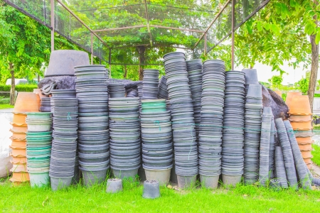 Jardiniere plastic for tree planting in gardenの写真素材