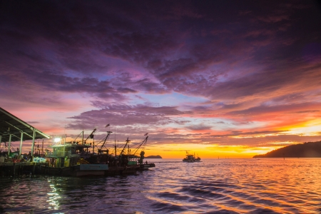 fish bridge of Kota Kinabalu Malaysiaの写真素材