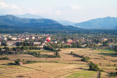 Balloon view of Vang Viengの写真素材