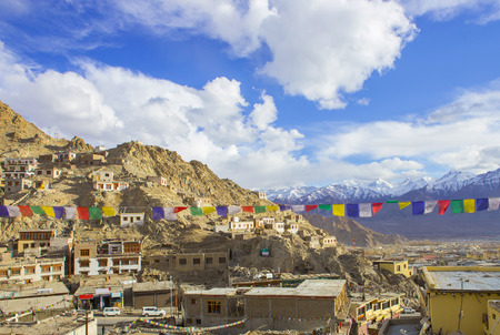 prayer flags, Leh, Ladakh, India,の写真素材