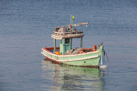 Fisherman boat on seaの写真素材