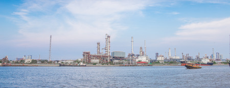 Oil refinery at twilightのeditorial素材