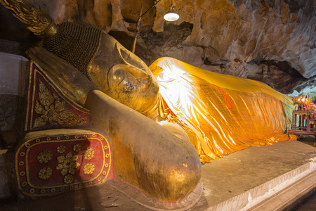 Reclining Buddha statue in Thailand.の写真素材