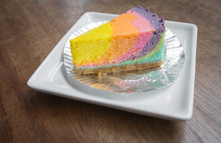 Delicious rainbow cakeの写真素材