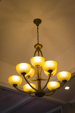 Lantern lighting on roofの写真素材