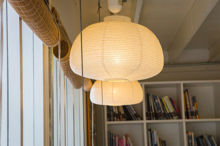Japanese  lantern at coffee  shopの写真素材