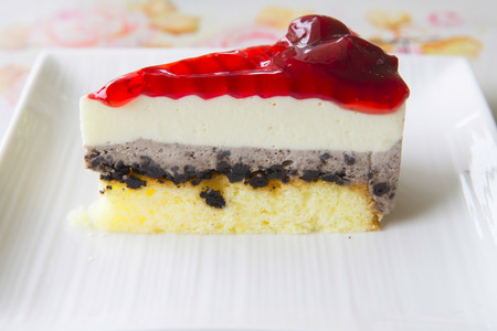 Piece of a pie with fresh berriesの写真素材