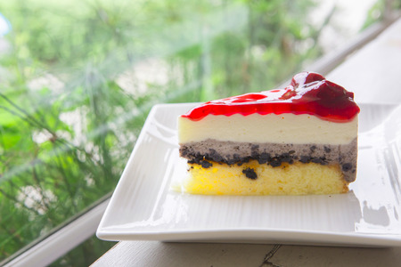Piece of a pie with fresh berriesの写真素材