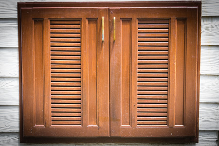 Wood windows home decorationの写真素材