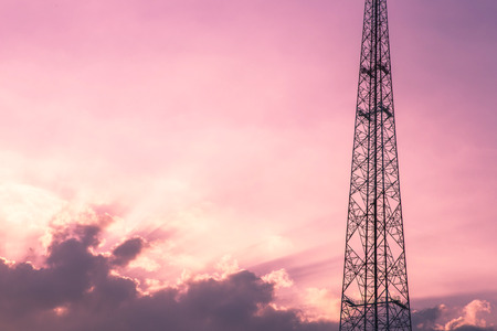 Telephone pillar with beautiful sky