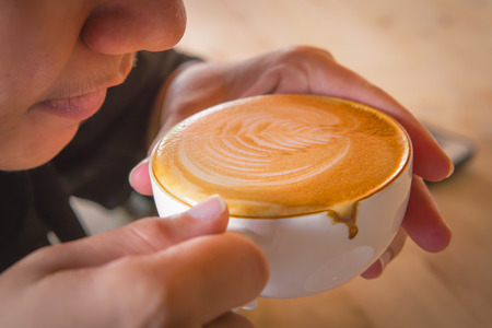 woman drinking coffeeの写真素材
