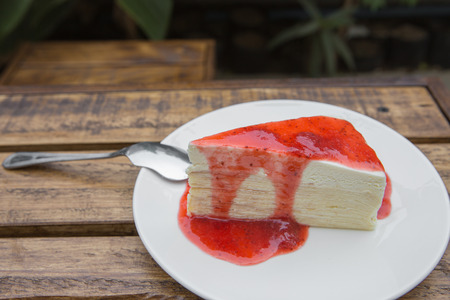 Strawberry crape cakeの写真素材