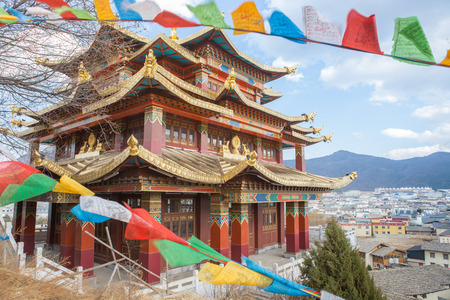 The Chaple  of Tibetan monastery   in Shangri-la  Yunnan Chinaの写真素材