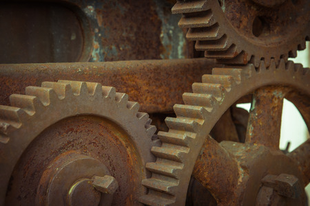 old gears of machineの写真素材