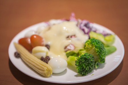 Close up mixed salad, selective focusの写真素材