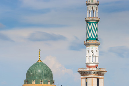 Top of roof mosque with  tower of mosque in Islamicの写真素材