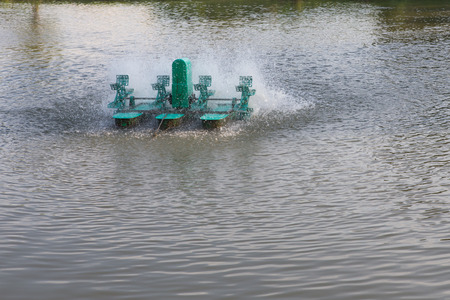 Electric turbine for increase oxygen in waste water treatmentの写真素材
