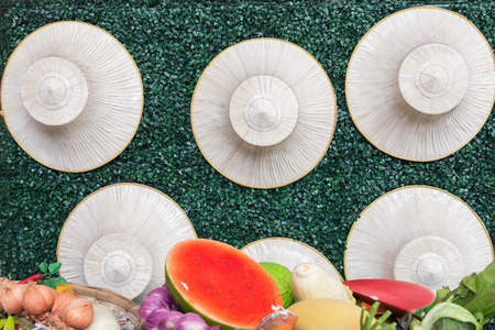 Tradition hats of farmer in Thailandの写真素材