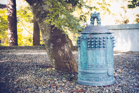 Bell of shrine temple in Yamadera Japan
