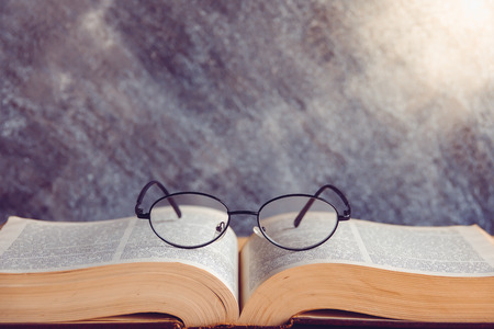 Book and Glasses. Vintage styleの写真素材