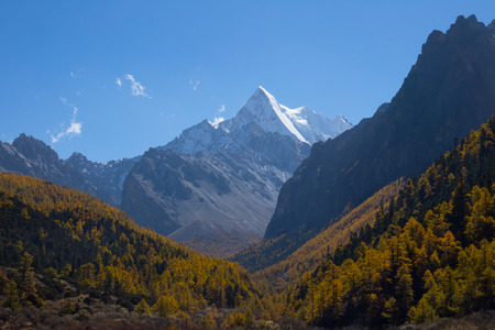 Beautiful Scenic of Yading Natural Reserve, Daocheng , Sichuan, Chinaの写真素材